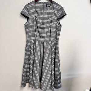Hell Bunny 50's Inspired "Frostine" Plaid Tartan Swing Dress Sz XXL Chic Retro
